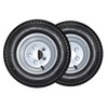 2 Pack - 20.5X8.00-10 (205/65-10) GlobalTrax Trailer Tire LRE on 5 Bolt Silver Wheel - (DOT Date 10/22)