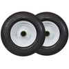 2 Pack - 4.80X8 Kenda Loadstar Trailer Tire LRB on 8X3.75” Integral Wheel for Log Splitter Trailers, Concrete Mixer Trailers, Light Duty Trailers with 1” Bearings, Grease Seal, and Cap - White