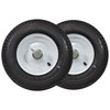 2 Pack - 4.80X8 Kenda Loadstar Trailer Tire LRB on 8X3.75” Integral Wheel for Log Splitter Trailers, Concrete Mixer Trailers, Light Duty Trailers with 1” Bearings, Grease Seal, and Cap - White