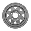 12X4 5-Lug on 4.5" Silver Spoke Trailer Wheel - BLEMISHED