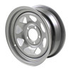 14x5.5 5-Lug on 4.5" Silver Spoke Trailer Wheel - BLEMISHED