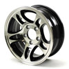 14X5.5 5-Lug on 4.5" Aluminum S5 Trailer Wheel - Black inlay - S545545B - BLEMISHED