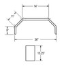36x12" Heavy-Duty Single Axle 14-Gauge Steel Treadplate Trailer Fender - One Fender