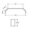 72x10" Heavy-Duty Tandem Axle Steel Treadplate Trailer Fender  - One Fender