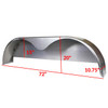 2 Pack - 72x10-3/4" Tandem Axle Steel Trailer Fenders with Back Plate