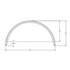2 Pack - 36x10 3/4 Single Axle Steel Trailer Fender w/ Back Plate Welded In
