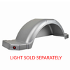 Plastic Step Trailer Fender - 40.31" - Smooth Silver - Includes Mounting and Light Holes-  Right Bullet Turn Signal  - One Fender