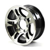 Sendel 16X6 6-Lug on 5.5" Aluminum T03 Trailer Wheel - Black Inlay - T03-66655BM