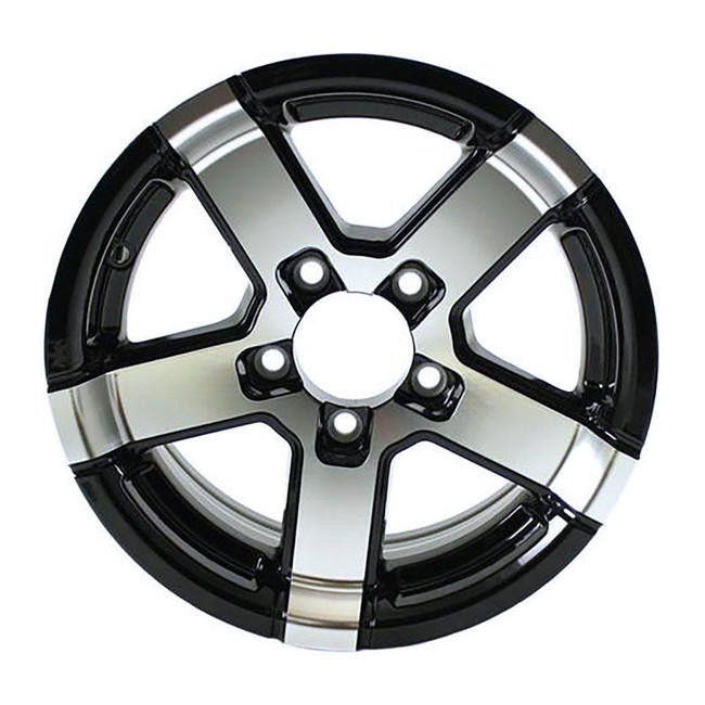15X5 5Lug on 4.5" Aluminum Series 07 Trailer Wheel Black Inlay 755545B