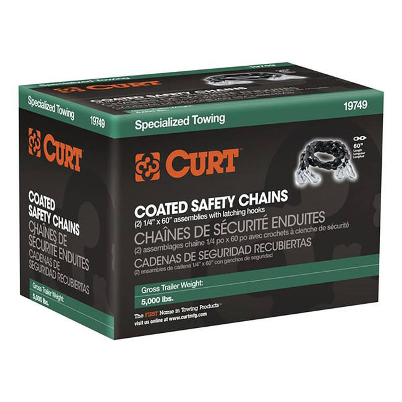 Curt 19749 Vinyl Coated Safety Chains