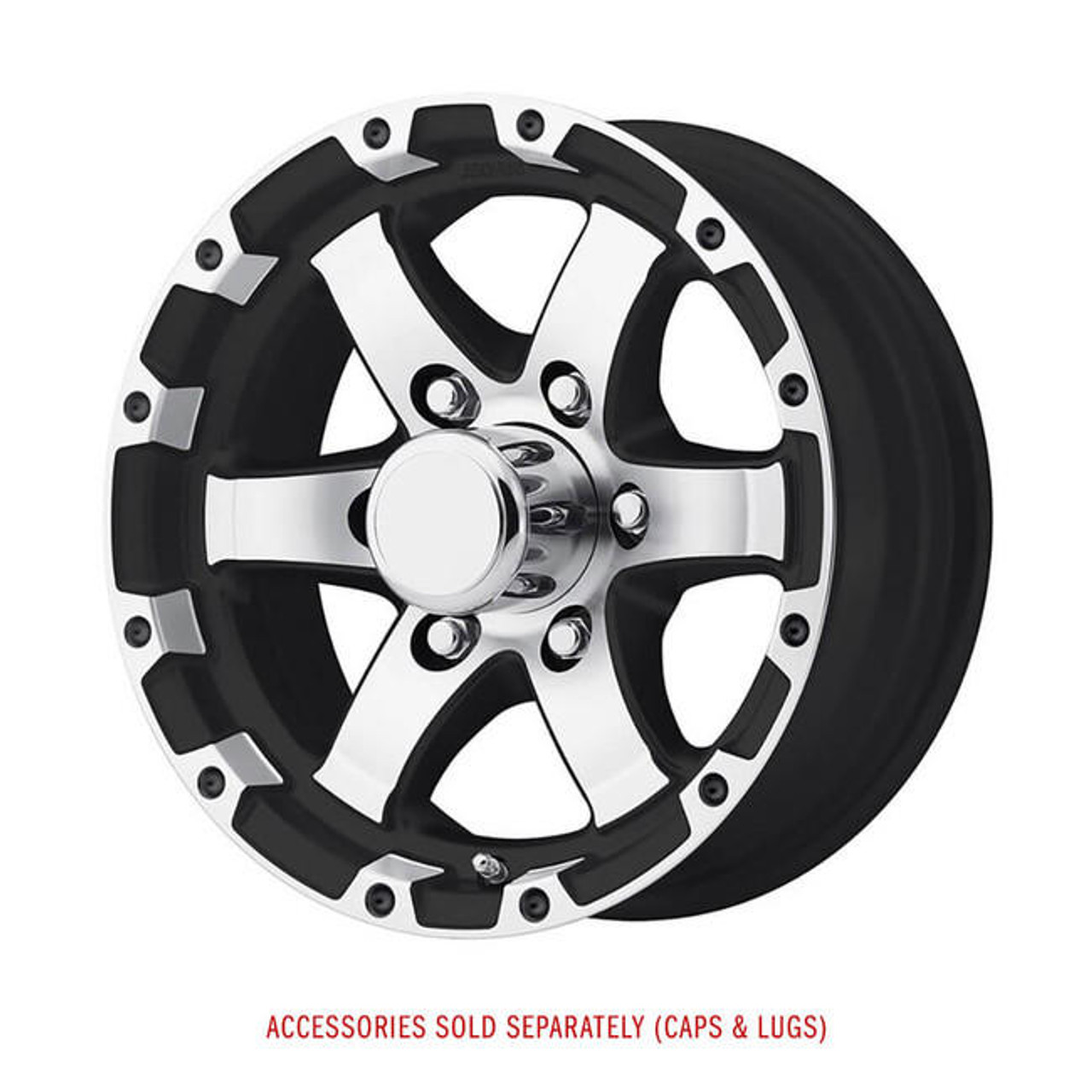 15 X 6 6/5.5 Aluminum T08 Black Machined Lip and Spoke - T08