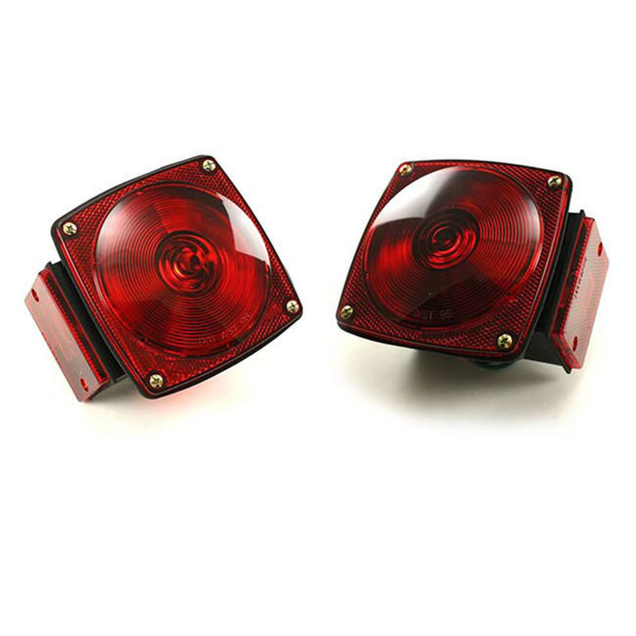 Square Sandard Trailer Tail Light Set (Lights, Mounting) [under 80