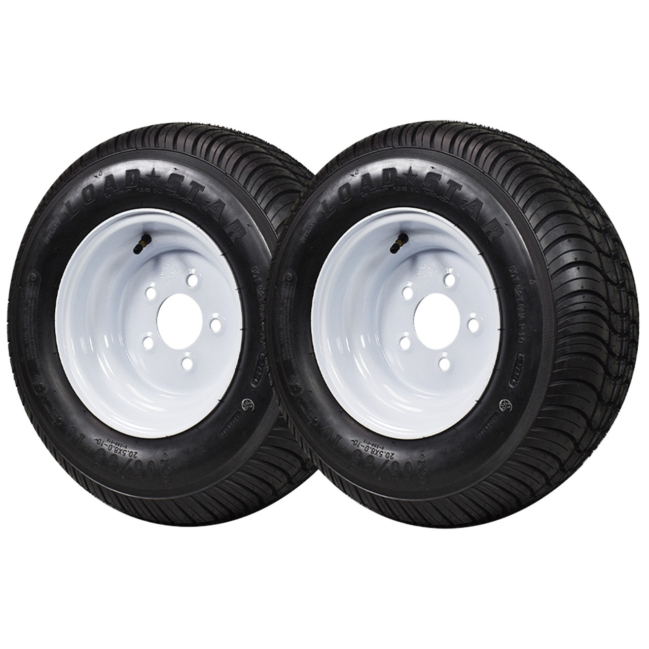 2 Pack - 20.5X8.00-10 (205/65-10) Kenda Loadstar Trailer Tire LRE on 5