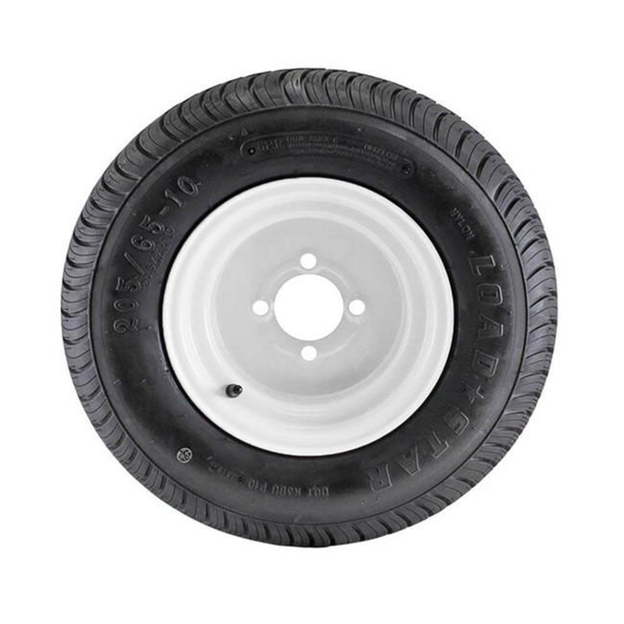 Pack 20.5X8.00-10 Loadstar Trailer Tire LRC on Bolt White Wheel