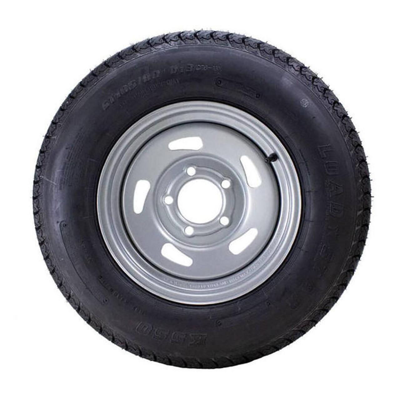 ST185/80D13 Loadstar Trailer Tire LRC on 5 Bolt Silver Blade Wheel