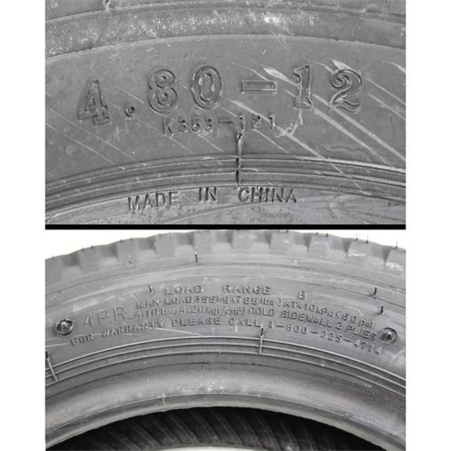 4.80X12 Load Range B Bias Ply Trailer Tire - Kenda Loadstar