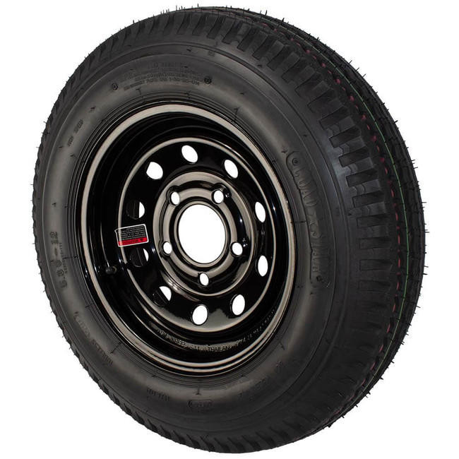 5.30X12 Loadstar Trailer Tire LRC on 5 Bolt Black Mod Wheel-JG