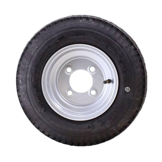 4.80X8 Loadstar Trailer Tire LRB on 4 Bolt Silver Wheel (MM)