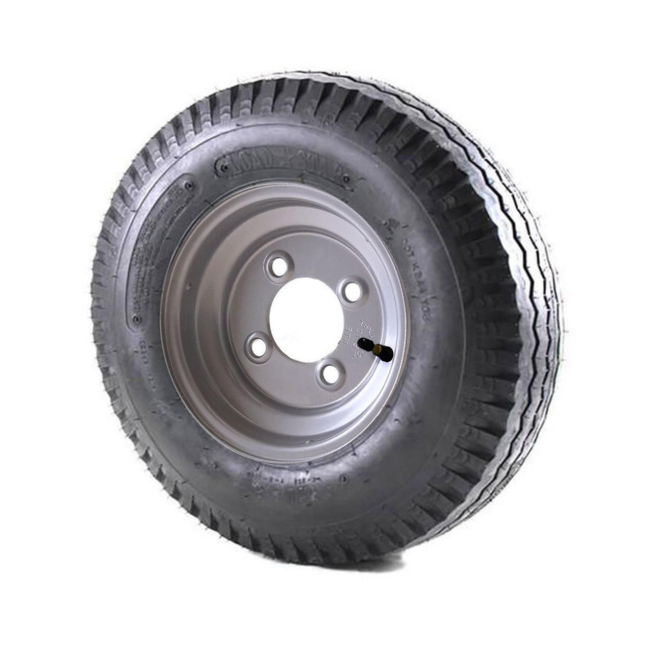 LOADSTAR TIRE　4.00-18 5.70X8 Loadstar Trailer Tire LRD on 4 Bolt Silver Wheel - (RW)