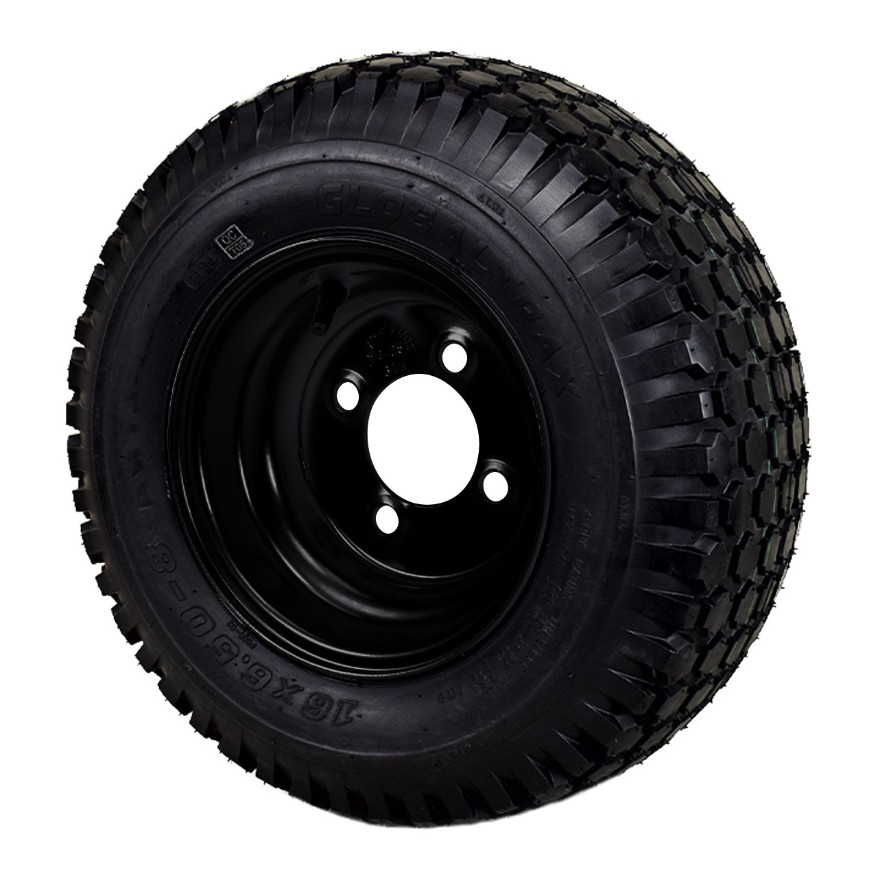 16x6.50-8 GlobalTrax Lawn & Garden P605 Turf Tire on 4 Bolt Black