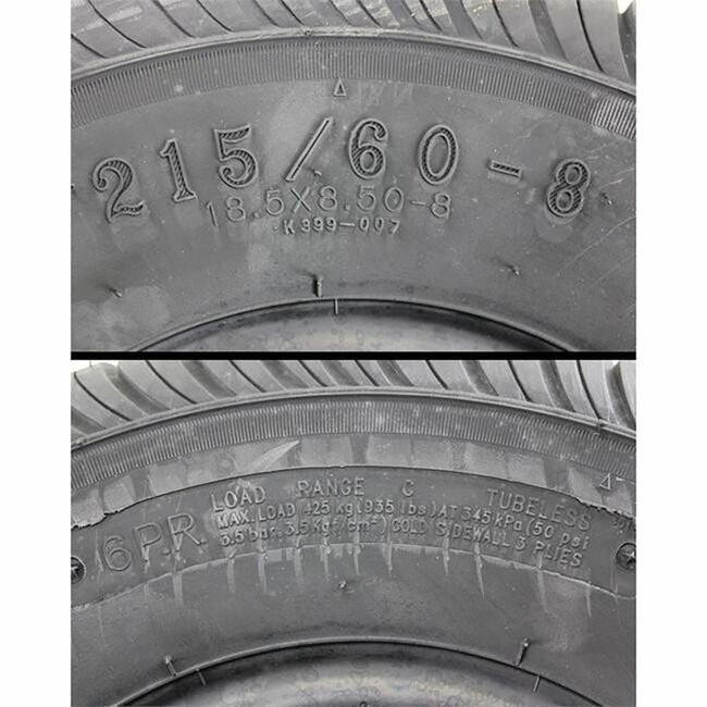 18.5x8.50-8 (215/60-8) Kenda Loadstar Trailer Tire LRC on 4 Bolt
