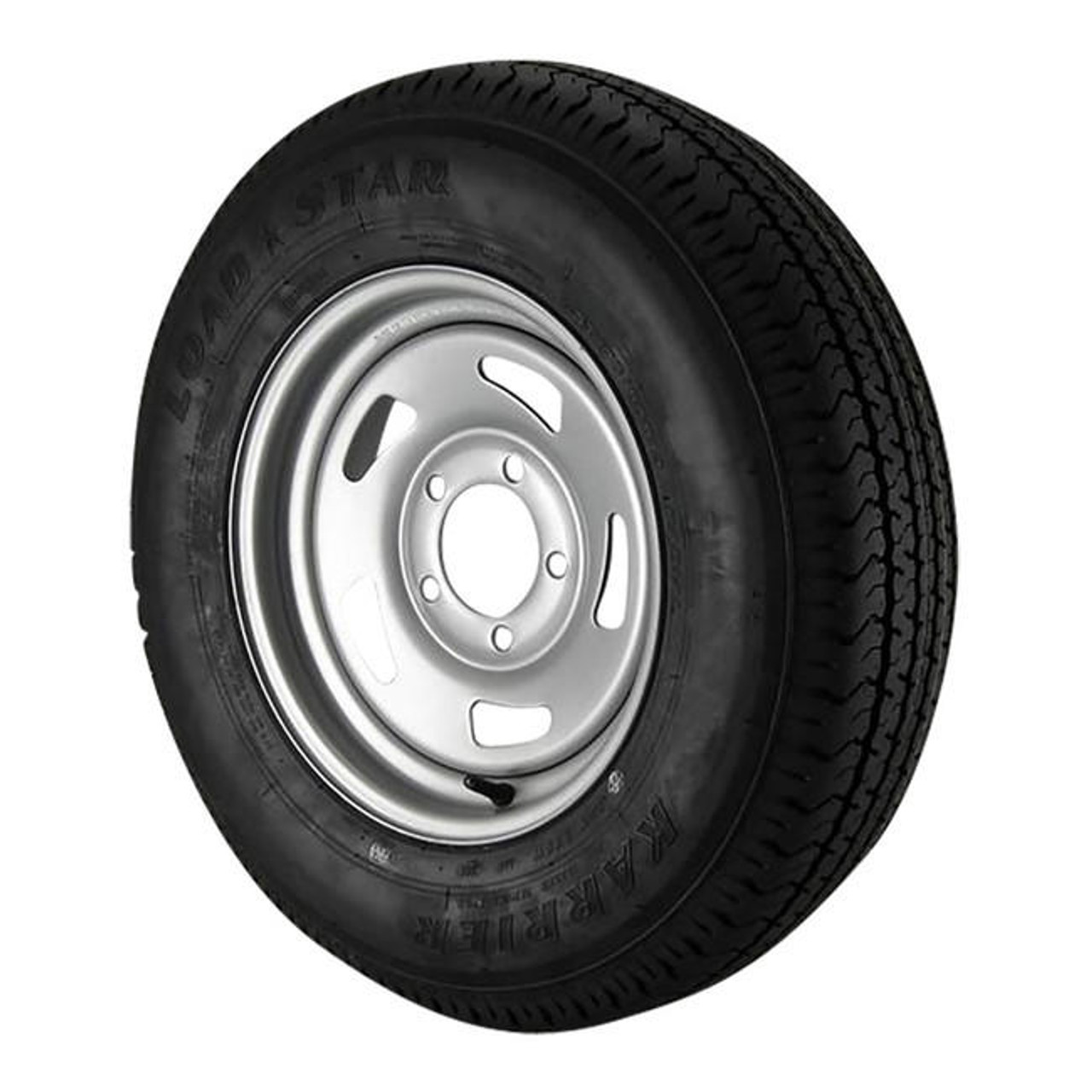 ST175/80R13 Loadstar Trailer Tire LRC on 5 Bolt Silver Blade
