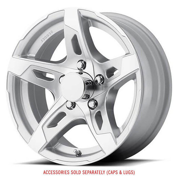 Sendel 14X5.5 5-Lug on 4.5" Aluminum T10 Trailer Wheel Silver - T10-45545SM