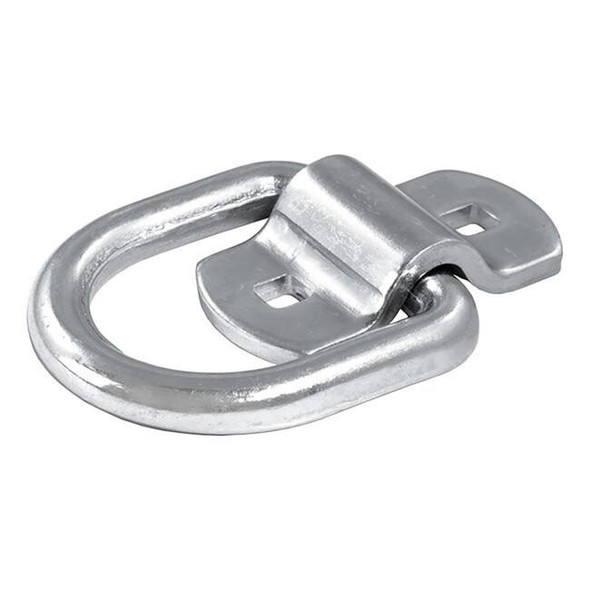 CURT Forged 1/2" D-Ring with Bracket- 11,000 lbs Capacity- 2-1/2" x 2-3/8" ID- White Zinc Finish-