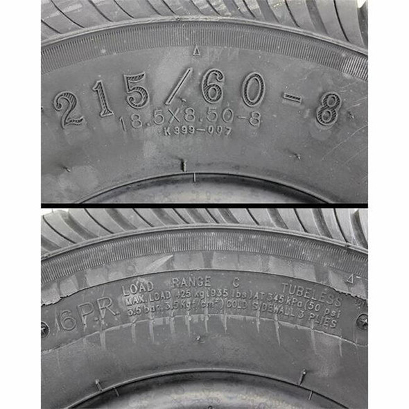 18.5x8.50-8 (215/60-8) Kenda Loadstar Trailer Tire LRC on 5 Bolt