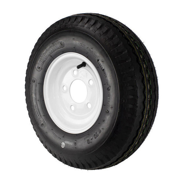 Kenda 5.70x8 Loadstar Trailer Tire LRC on 5 Bolt White Wheel