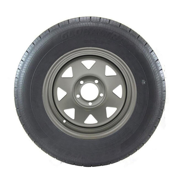 GlobalTrax ST205/75R15 GlobalTrax Trailer Tire LRC on 5 Bolt Silver Spoke Wheel