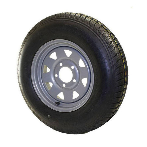 GlobalTrax ST175/80D13 GlobalTrax Trailer Tire LRC on 5 Bolt Silver Spoke Wheel