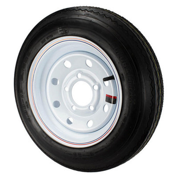 4.80X12 GlobalTrax Trailer Tire LRC on 5 Bolt White Mod Wheel - (AM)