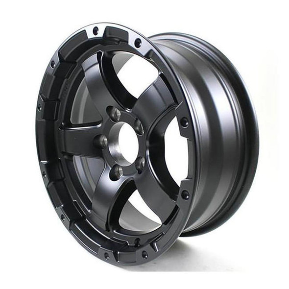 Sendel 15X6 5-Lug on 4.5" Aluminum T08 Trailer Wheel Black Matte - T08-56545MB