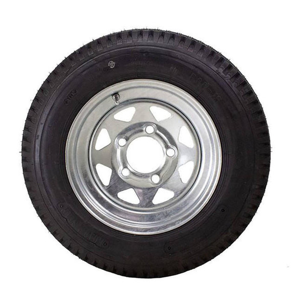 Kenda 5.30X12 Loadstar Trailer Tire LRD on 5 Bolt Galvanized Spoke Wheel