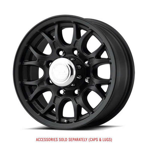 Sendel 16x6.5 8-Lug on 6.5" Aluminum T16 Trailer Wheel - Black Matte - T16-665867MB