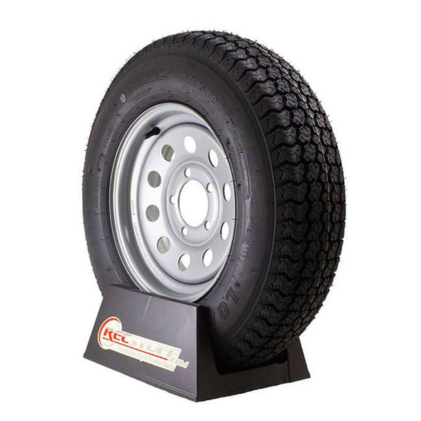 Kenda ST175/80D13 Loadstar Trailer Tire LRC on 5 Bolt Silver Mod Wheel