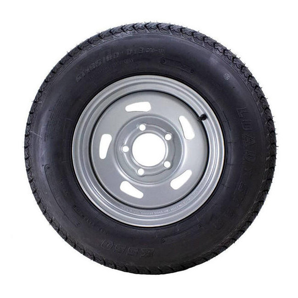 Kenda ST185/80D13 Loadstar Trailer Tire LRC on 5 Bolt Silver Blade Wheel