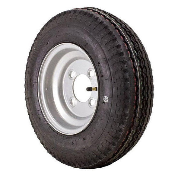 Kenda 4.80X8 Loadstar Trailer Tire LRB on 4 Bolt Silver Wheel