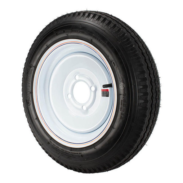 Kenda 4.80X12 Loadstar Trailer Tire LRB on 4 Bolt White Solid Wheel