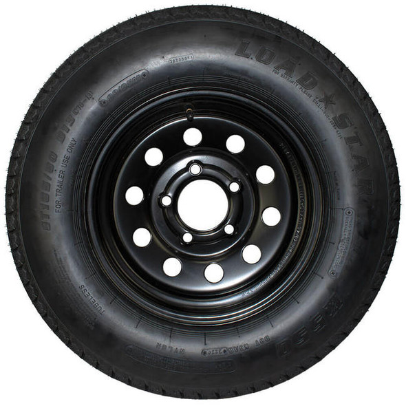 Kenda ST185/80D13 Loadstar Trailer Tire LRD on 5 Bolt Black Mod Wheel