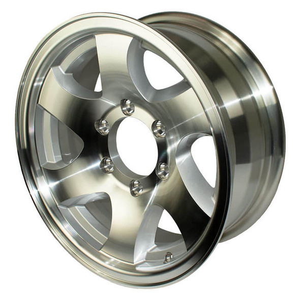 HiSpec 16X6 6-Lug on 5.5" Aluminum Star Twist Trailer Wheel - T166ALM106