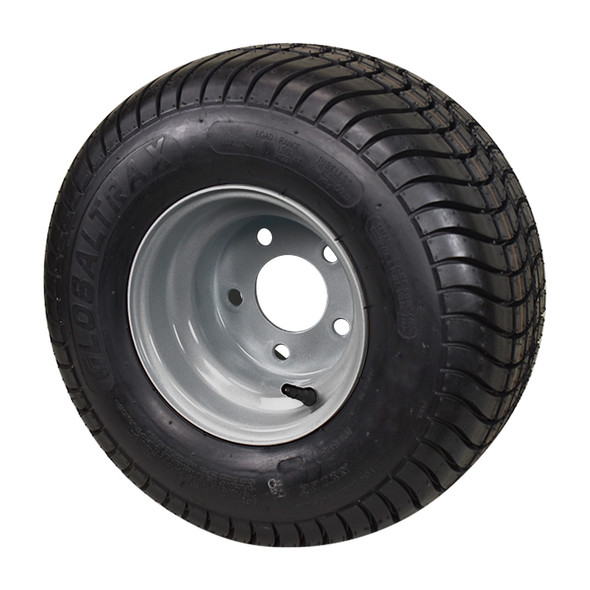 GlobalTrax 18.5x8.50-8 GlobalTrax Trailer Tire LRC on 5 Bolt Silver Wheel