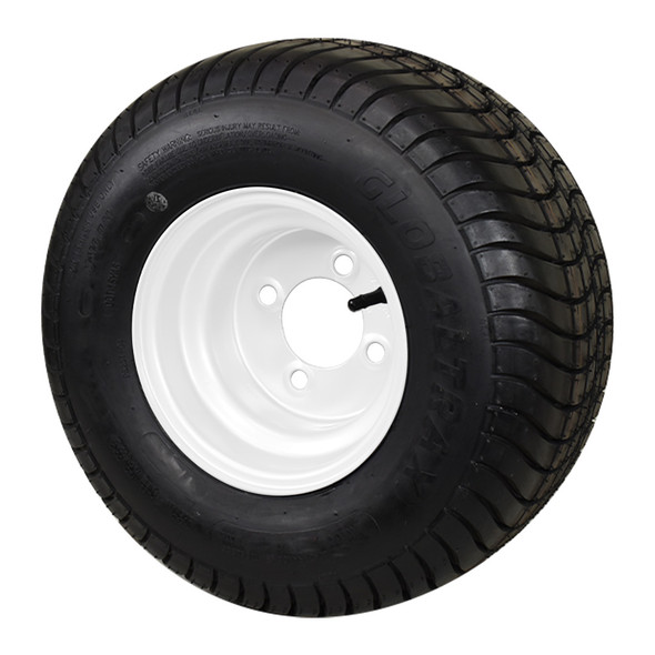 GlobalTrax 18.5x8.50-8 GlobalTrax Trailer Tire LRC on 4 Bolt White Wheel