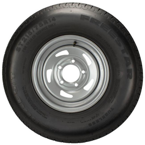 Freestar ST215/75R14 Freestar Trailer Tire LRC on 5 Bolt Silver Blade Wheel
