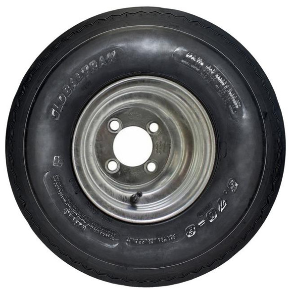 GlobalTrax 5.70x8 GlobalTrax Trailer Tire LRD on 4 Bolt Galvanized Wheel