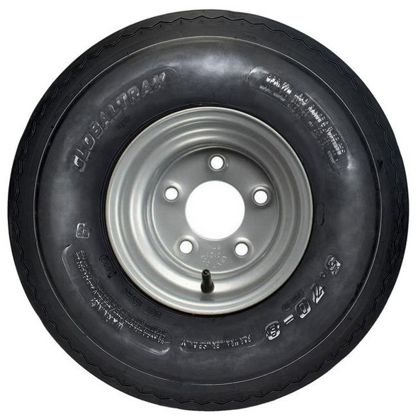 GlobalTrax 5.70x8 GlobalTrax Trailer Tire LRD on 5 Bolt Silver Wheel