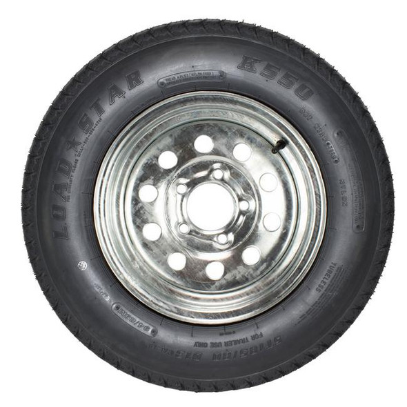 Kenda ST185/80D13 Loadstar Trailer Tire LRC on 5 Bolt Galvanized Mod Wheel