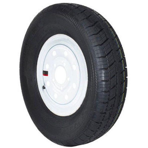 GlobalTrax ST205/75R15 GlobalTrax Trailer Tire LRD on 5 Bolt White Mod Wheel Without Pinstripe 