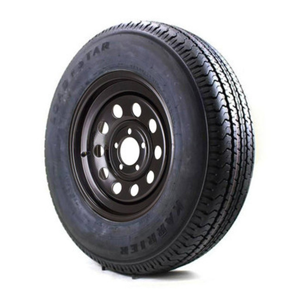ST205/75R15 Kenda Loadstar Trailer Tire LRC on 5 Bolt Black Mod Wheel